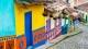 colorful building along a street in Bogota