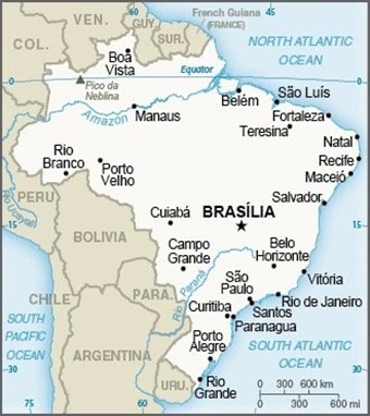 Brazil map map of Brazil; a changing energy market