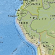 Peru map Map of western South America showing Peru