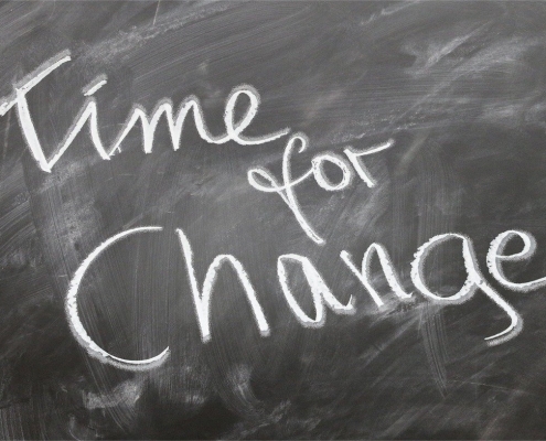 change-671374_1280 image of chalkboard with "time for change" written on it in white chalk; Soft Skills Matter: Flexibility