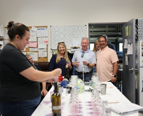 Mauriston Blending Room JD Buss and Westlark clients in Mauriston blending room; Appreciation Westlark Client Event