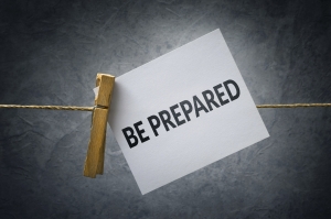 Be Prepared piece of paper clipped to a string with a clothespin with "be prepared" written on it; fierce conversations in practice