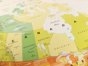 Map of Canada and northern United States map of Canada (from a globe); continued Middle East disruption
