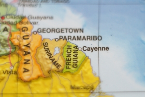 French Guiana country map .